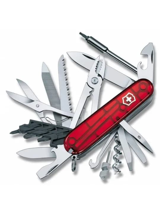 Офицерский нож CyberTool L, полупрозрачный красный