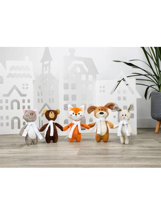Мягкая игрушка Beastie Toys, мишка с белым шарфом