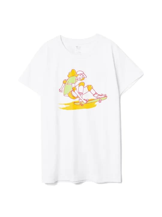 Футболки детские Skateboard, белые