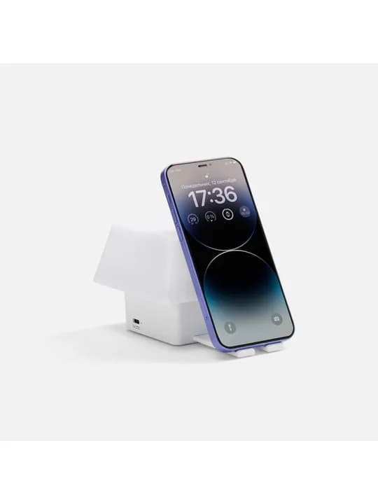 Светильник с подставкой для смартфона Knoppi, белый