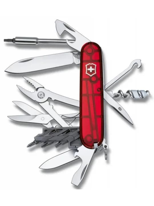 Офицерский нож CyberTool L, прозрачный красный