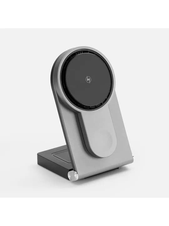 Складная станция беспроводной зарядки transForm, серый металлик