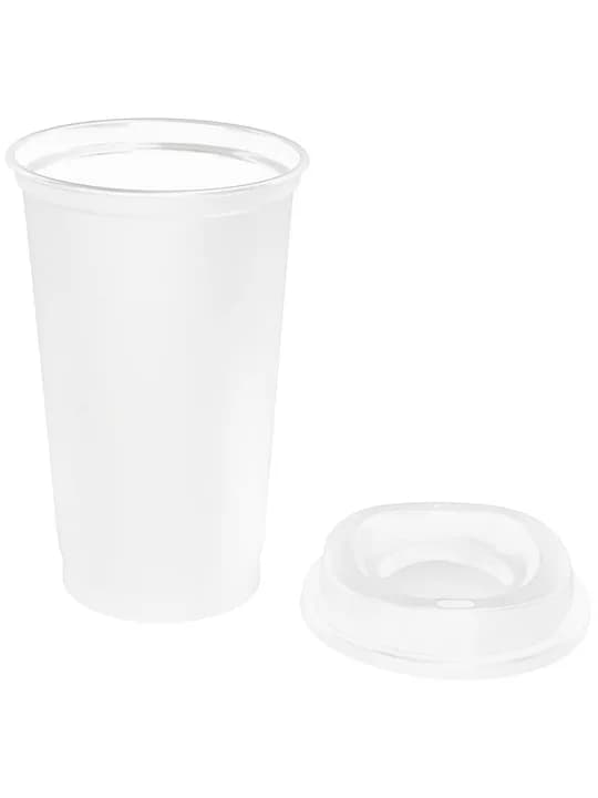 Стакан с крышкой Color Cap White