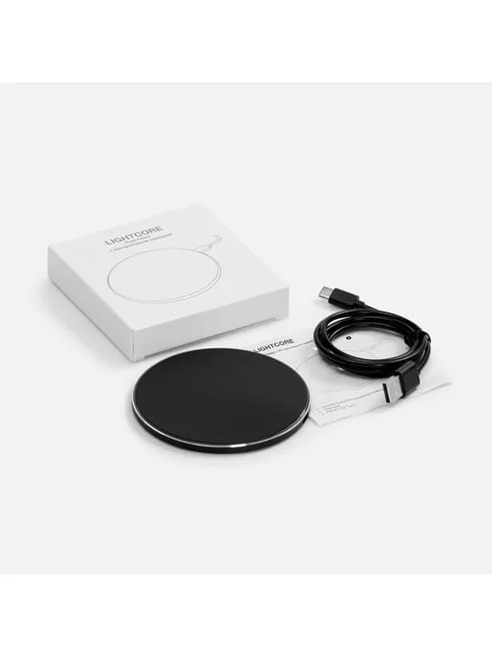 Беспроводное зарядное устройство с подсветкой Lightcore, черное