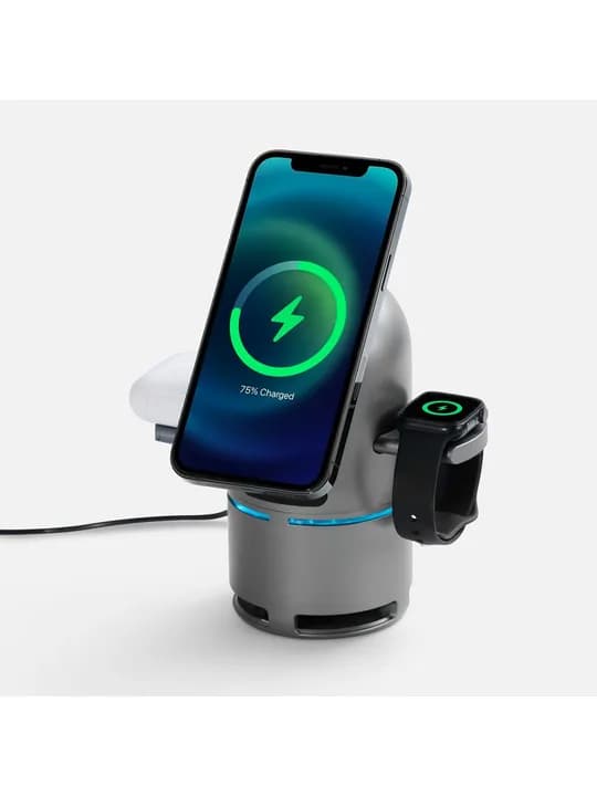 Bluetooth-колонка с беспроводной зарядкой Droid, серая