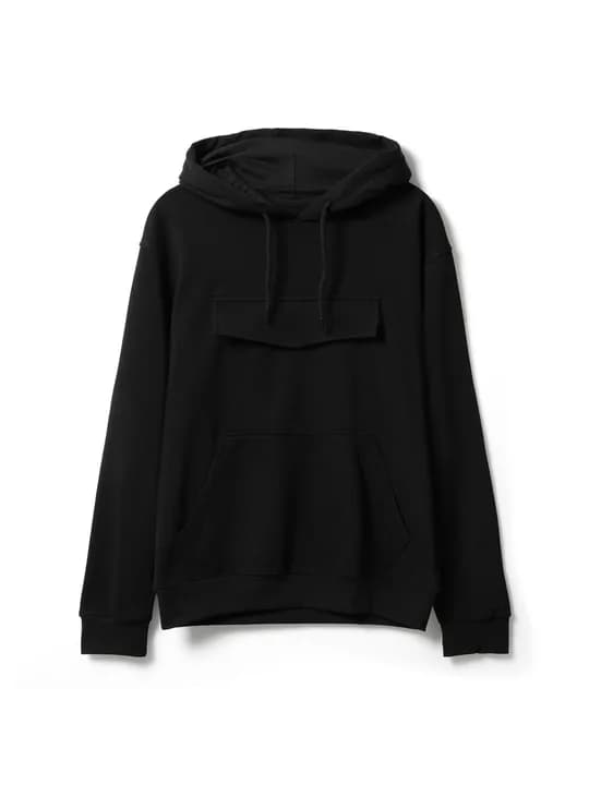 Худи унисекс с карманом на груди Chest Pocket, черное