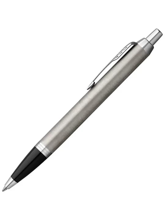 Ручка шариковая Parker IM Essential Stainless Steel CT, серебристая с черным