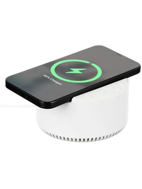 Bluetooth-колонка с беспроводной зарядкой relaxTime, белая