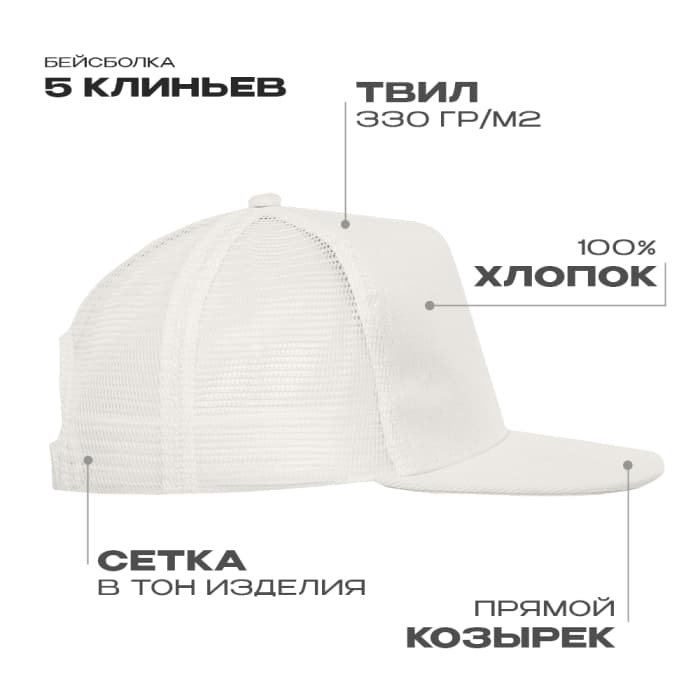 Бейсболки прямой козырёк STAN 5 клиньев