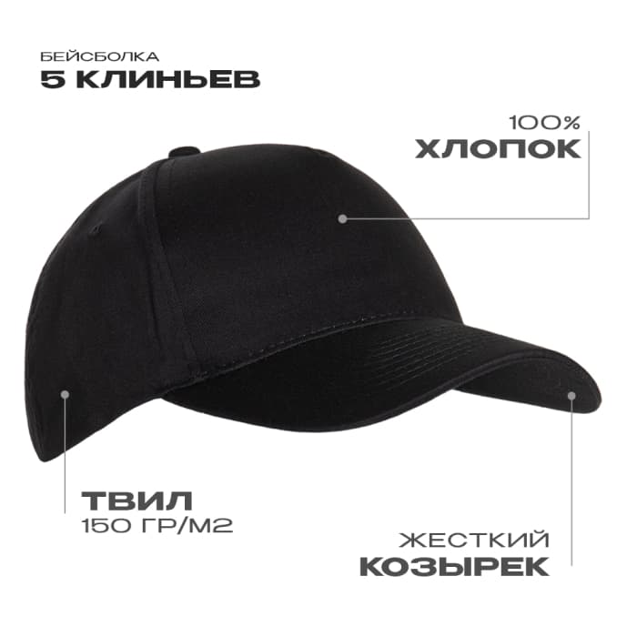 Бейсболки STAN 5 клиньев