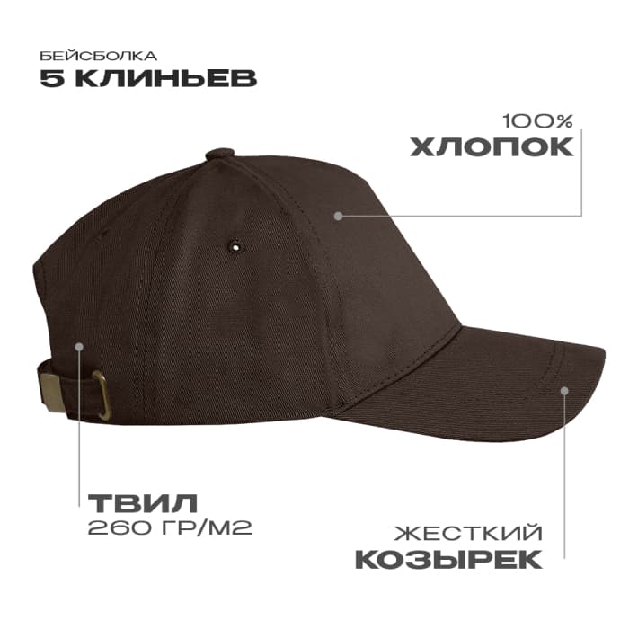 Бейсболки STAN 5 клиньев хлопок,260