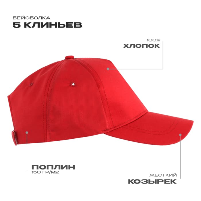 Бейсболки STAN 5 клиньев хлопок, 150