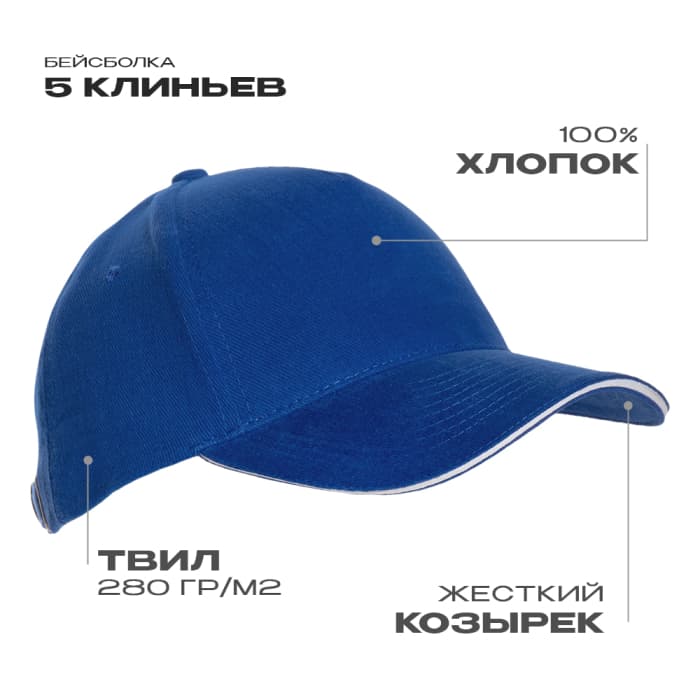 Бейсболки с кантом STAN 5 клиньев